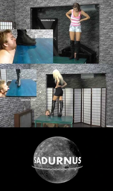 【欧美女王】双女神热裤靴子踩舌头 强迫贱奴吃烟灰吞烟头 毫无人性啊