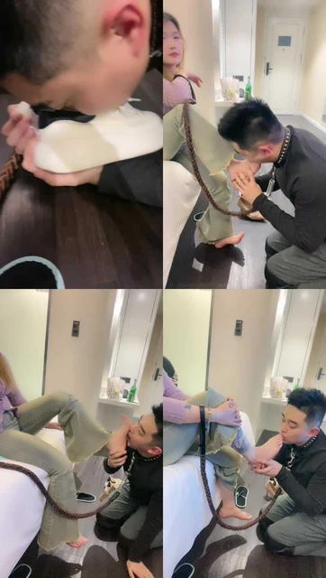 【戚戚情侣】强制闻鞋窝/清理脏鞋/吃口水/跪舔原味裸足